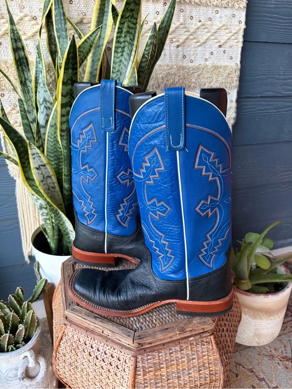 Anderson Bean Exotic Ostrich Leather Cowboy Boots Mens Size 9